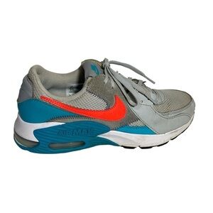 Nike Air Max Gray and Blue Sneakers with Bright Crimson / Platinum Swoosh